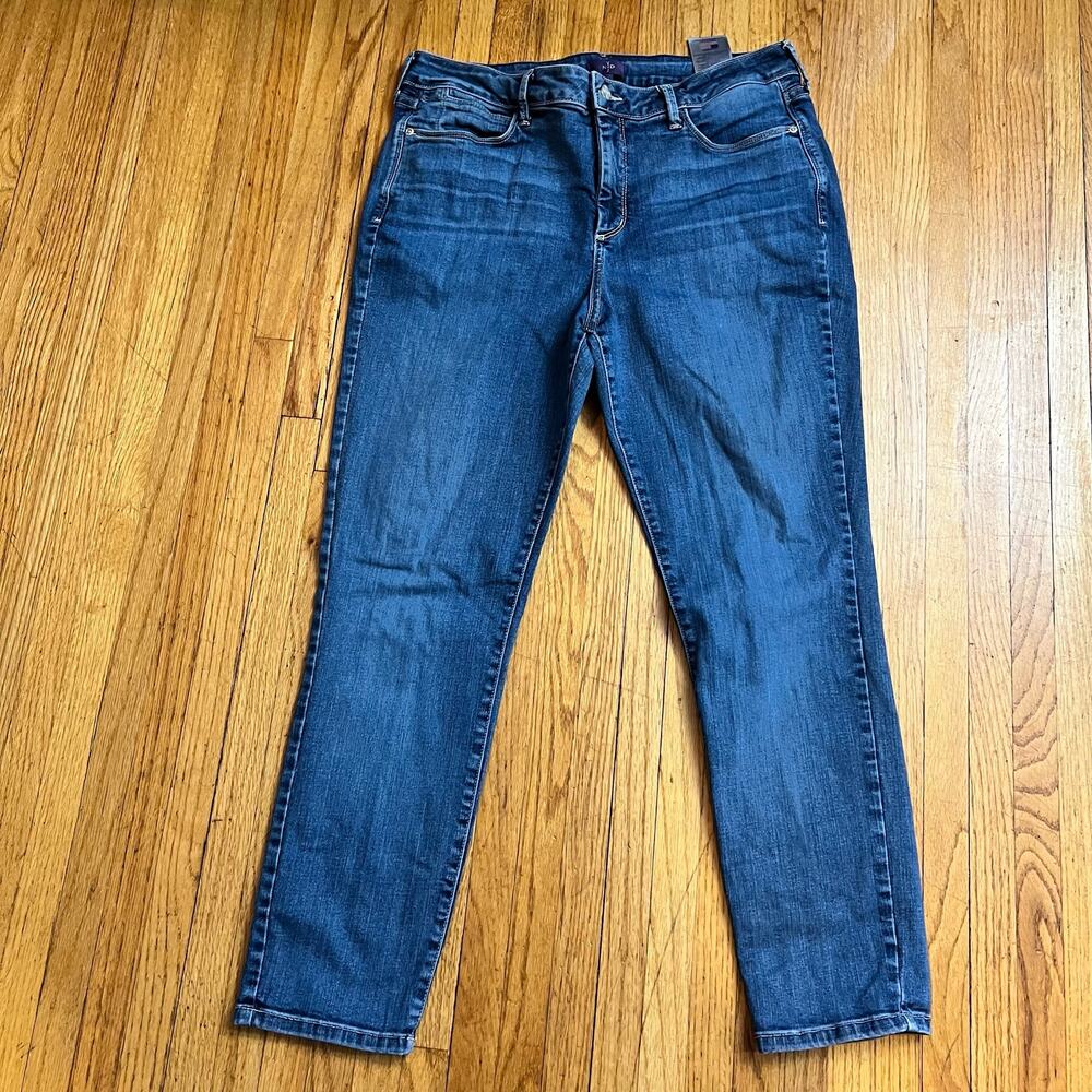 NYDJ Jeans Womens 14 Clarissa Ankle Blue Denim Jeans High Rise